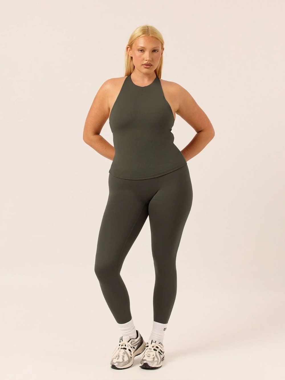 Crop Shop Boutique Serenity Invisible Scrunch Legging in Deep Olive - Picture 5 of 9